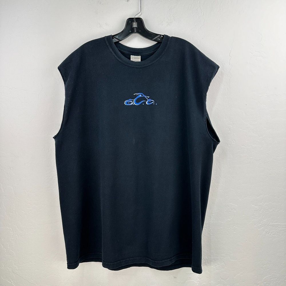 Vtg Orange County Choppers Muscle‎ Tee OCC Mens XL Patriot USA Flag Black